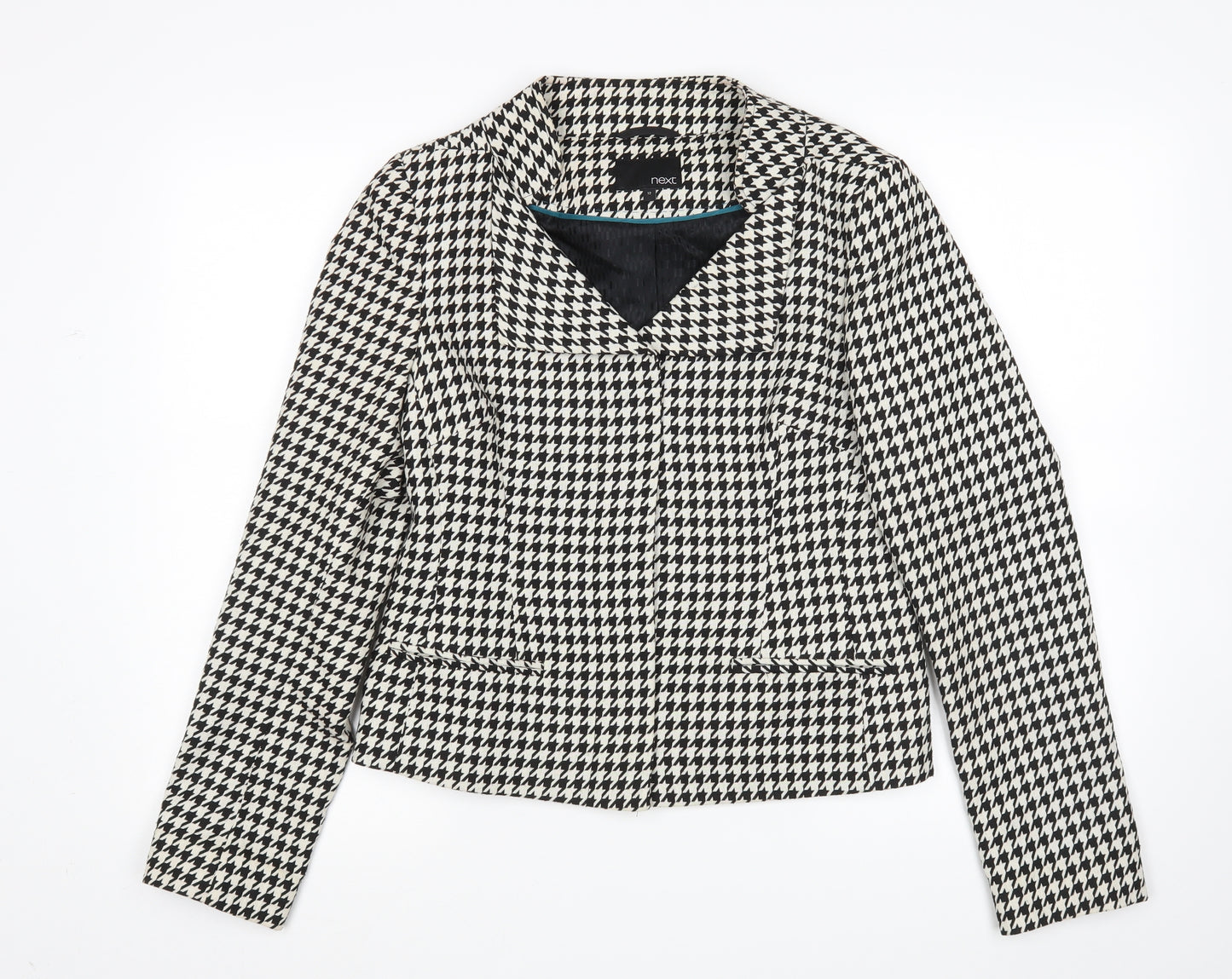 NEXT Womens Multicoloured Houndstooth  Biker Jacket Size 12