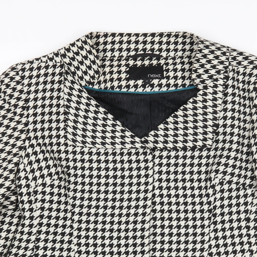NEXT Womens Multicoloured Houndstooth  Biker Jacket Size 12