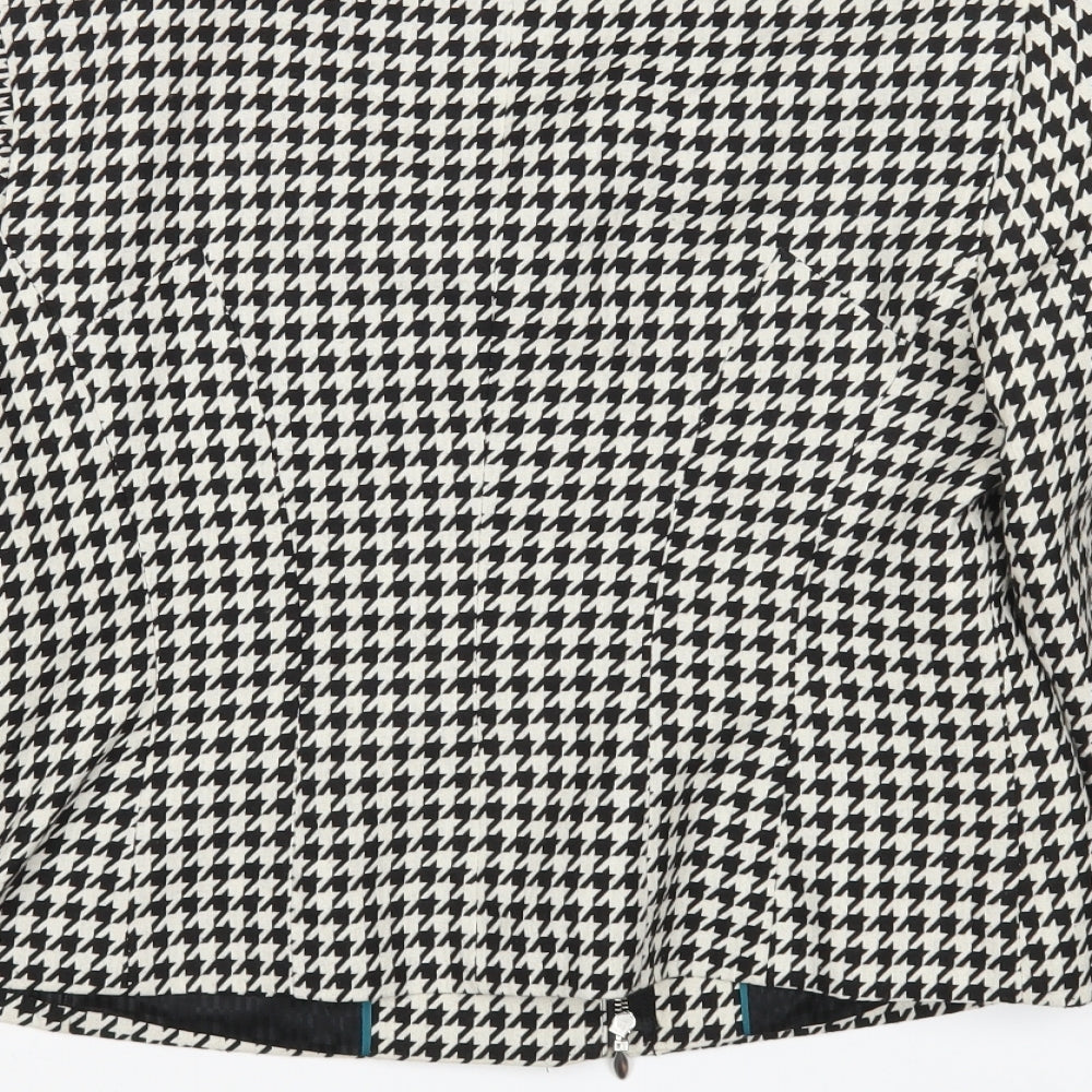 NEXT Womens Multicoloured Houndstooth  Biker Jacket Size 12
