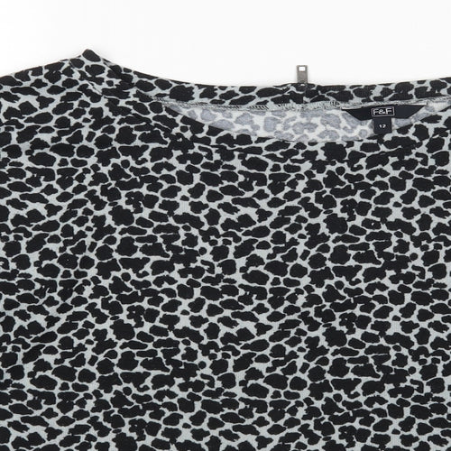 F&F Womens Multicoloured Animal Print  Pullover Jumper Size 12