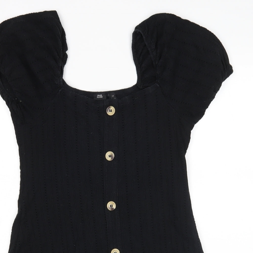 River Island Womens Black   Basic Blouse Size 14