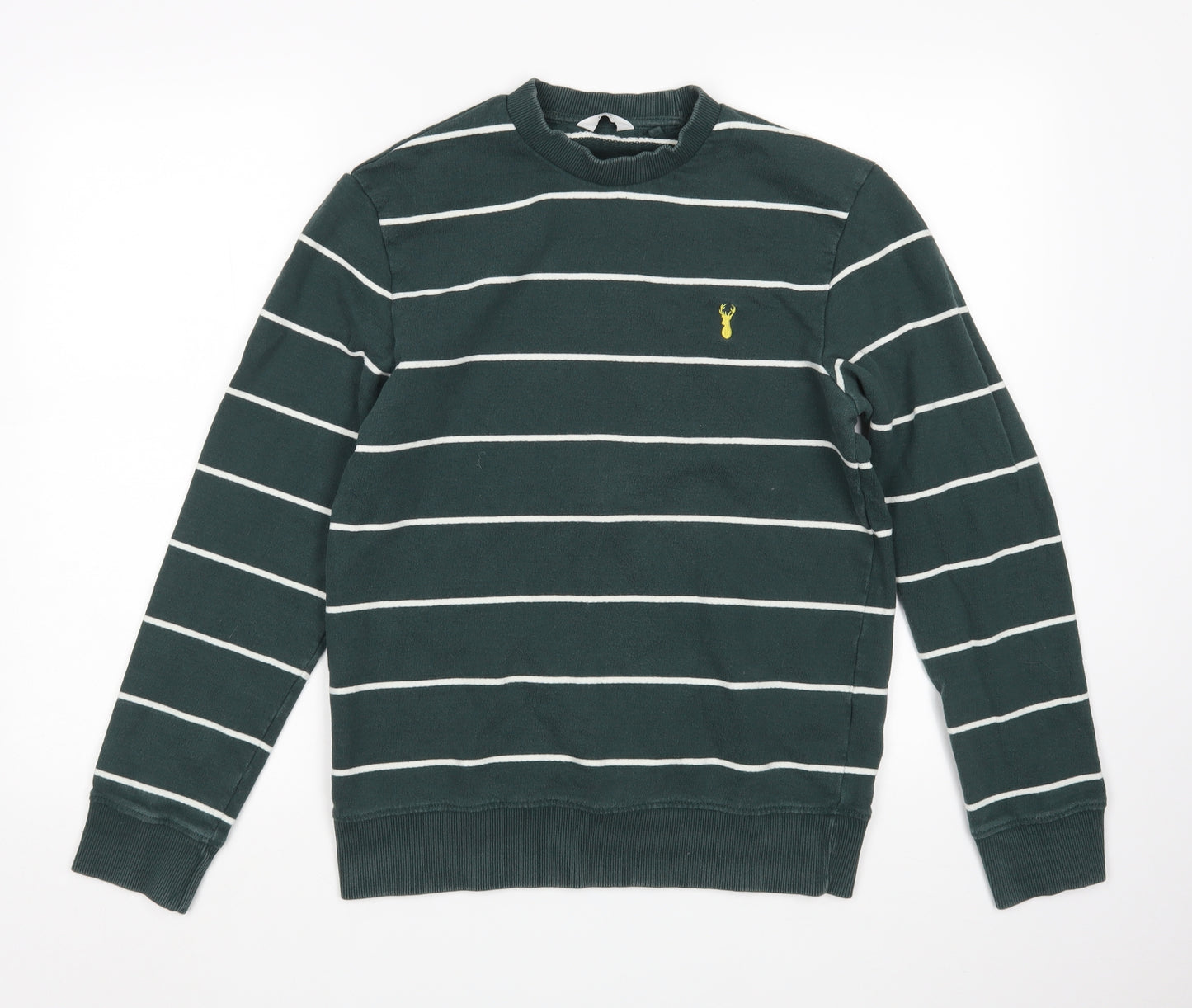 NEXT Mens Green Striped  Pullover Sweatshirt Size S