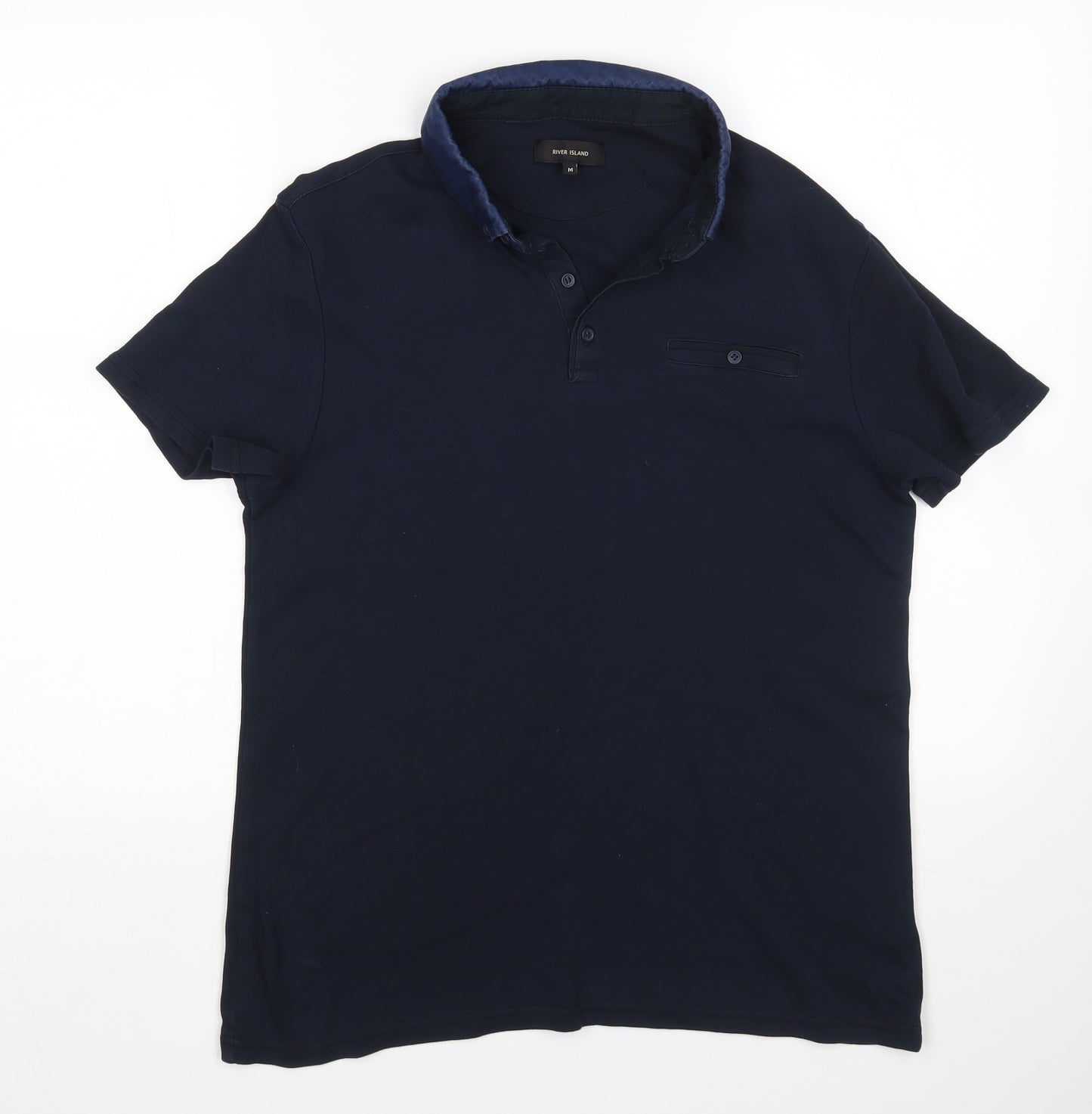 River Island  Mens Blue    Polo Size M