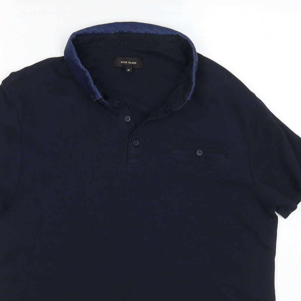 River Island  Mens Blue    Polo Size M