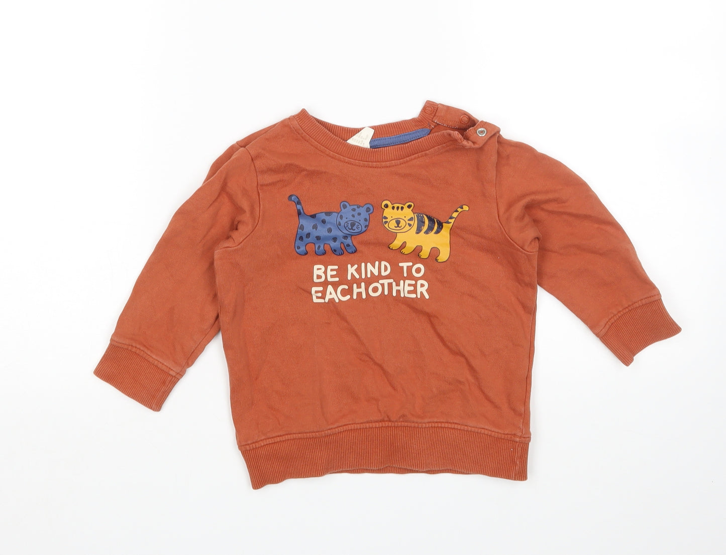 H&M Boys Orange   Pullover Jumper Size 2-3 Years