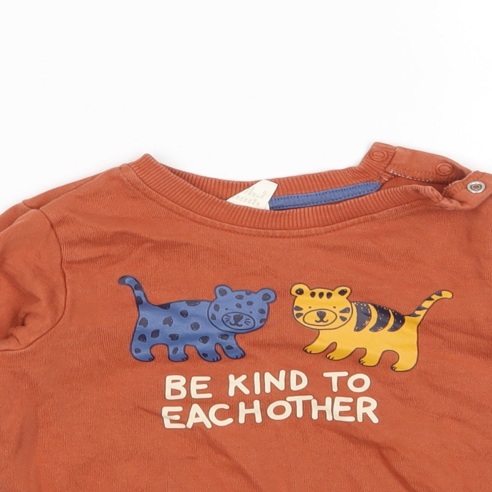 H&M Boys Orange   Pullover Jumper Size 2-3 Years