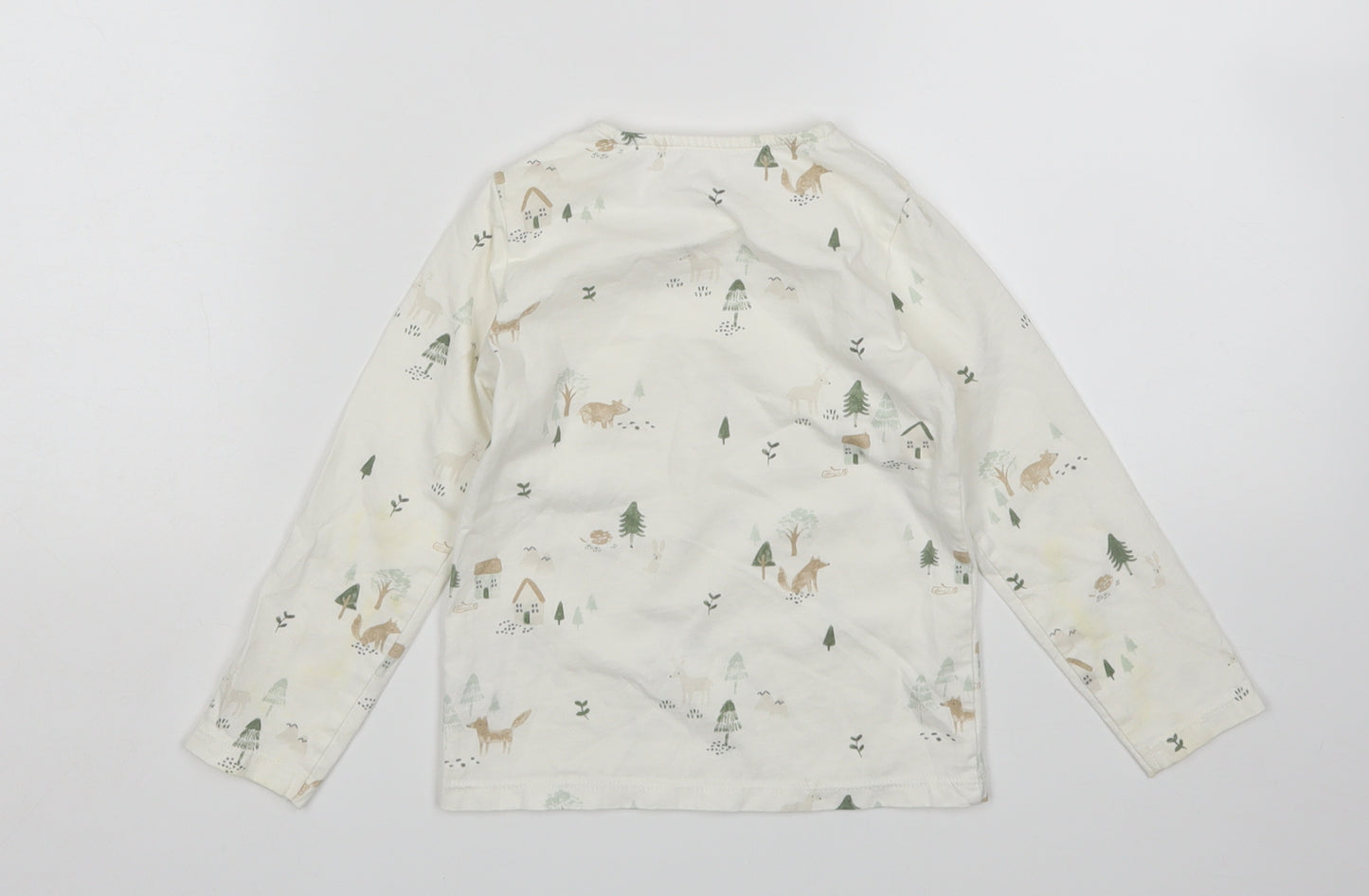 TU Boys White Floral  Basic T-Shirt Size 2-3 Years