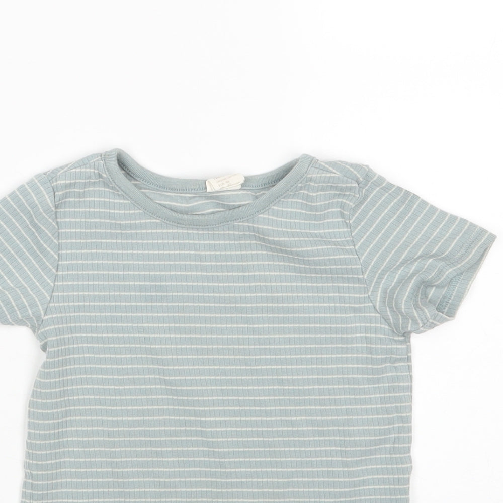 H&M Boys Green Striped  Basic T-Shirt Size 2-3 Years