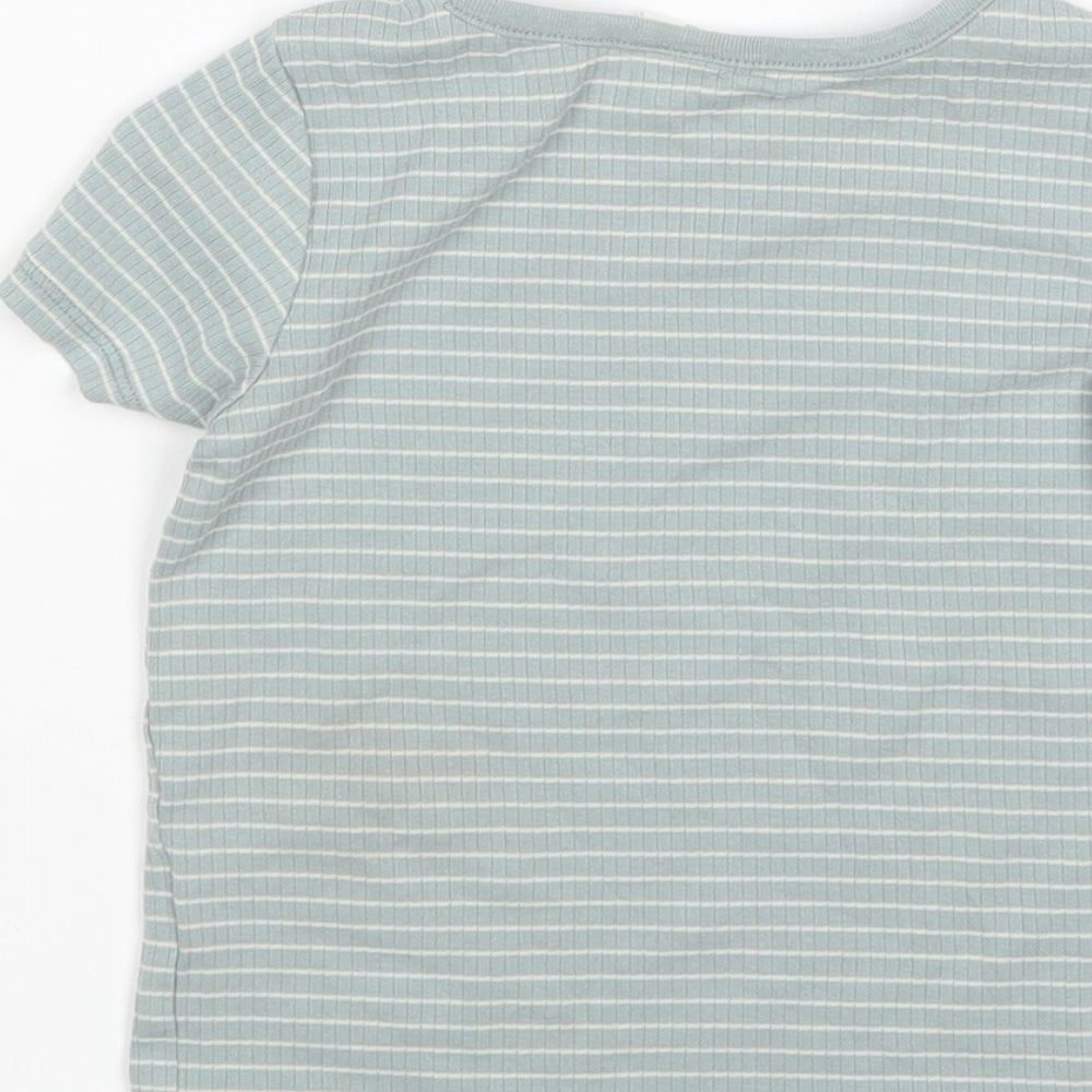 H&M Boys Green Striped  Basic T-Shirt Size 2-3 Years