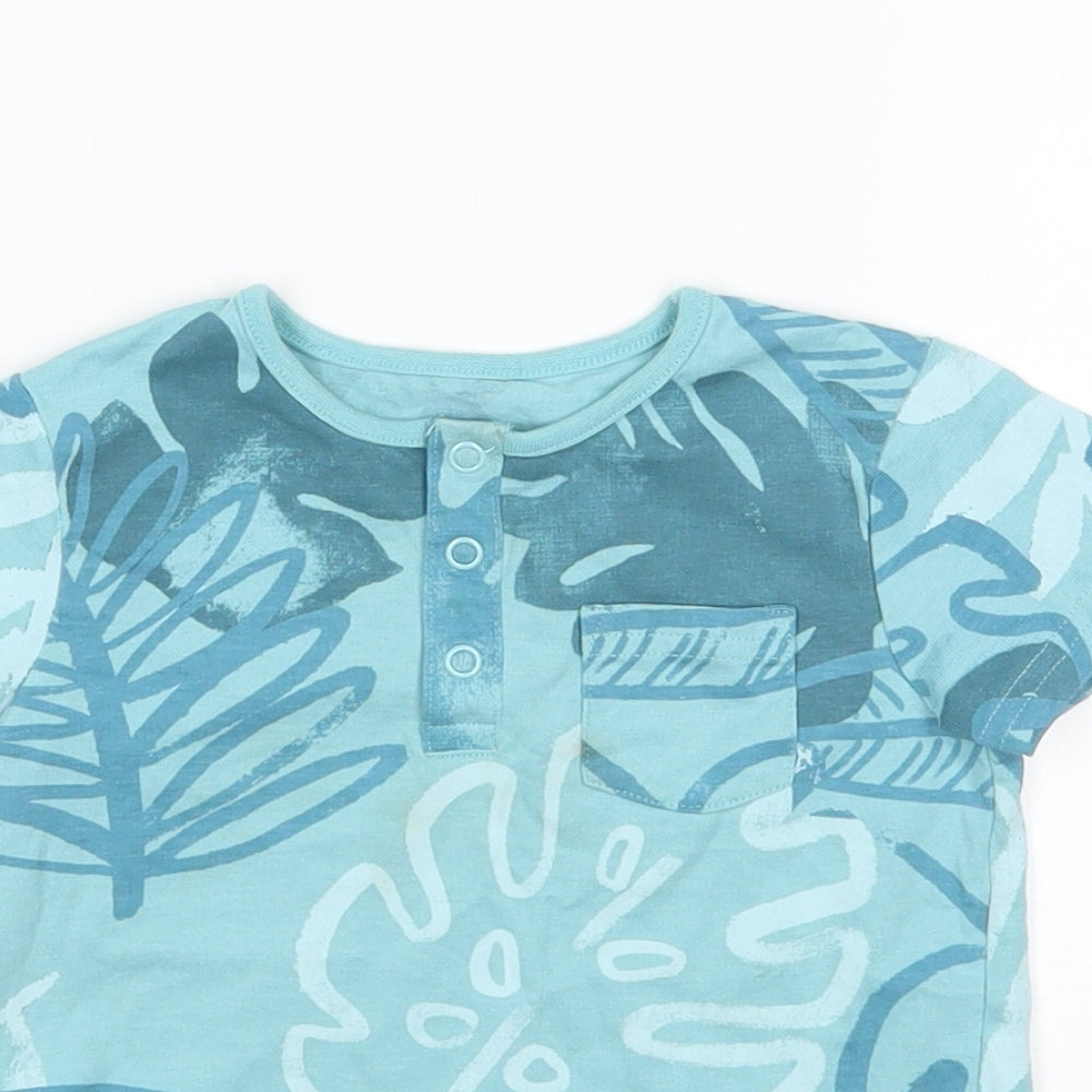 TU Boys Blue Floral  Basic T-Shirt Size 18-24 Months