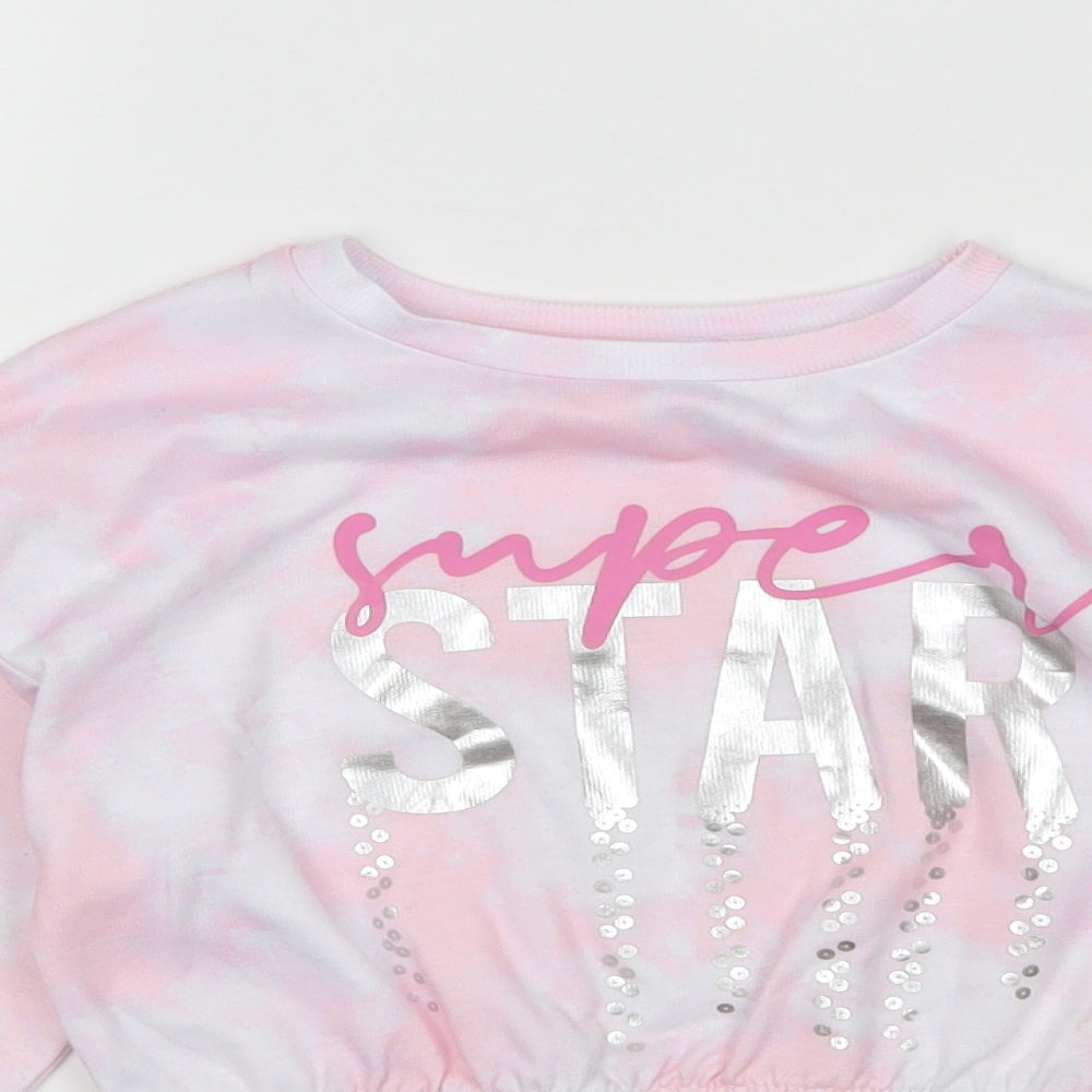 Pep&Co Girls Pink   Pullover Sweatshirt Size 5-6 Years