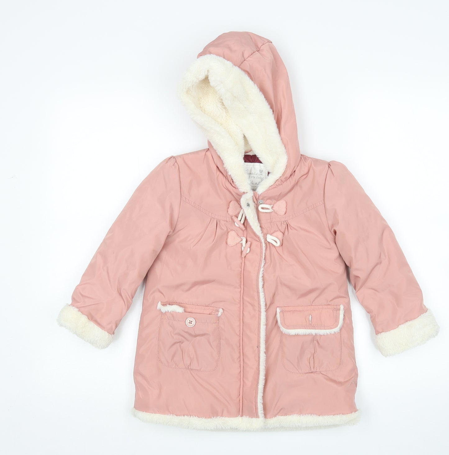Matalan Girls Pink   Parka Coat Size 3-4 Years
