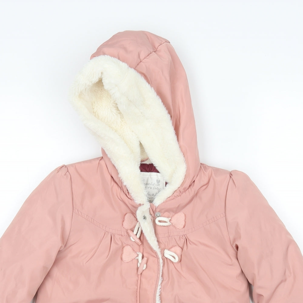 Matalan Girls Pink   Parka Coat Size 3-4 Years