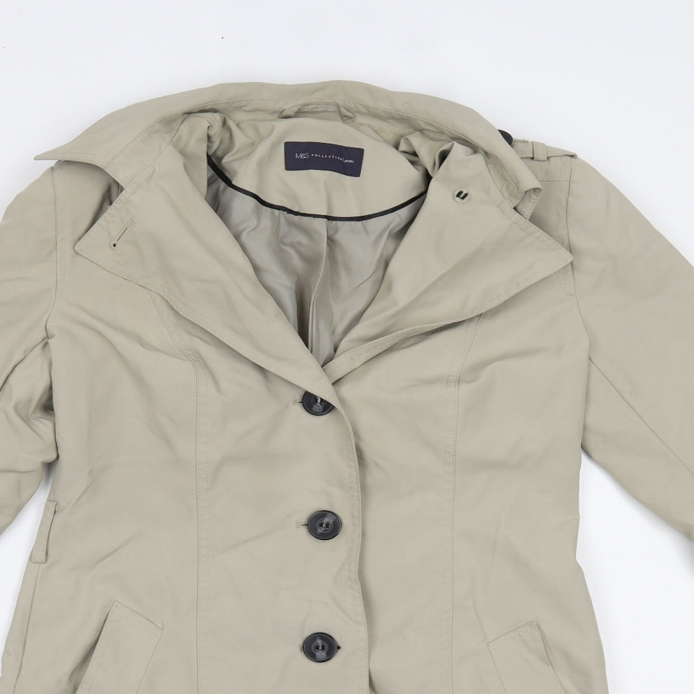 m&S Womens Beige   Overcoat Coat Size 8