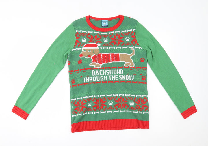 norther pole Womens Green   Pullover Jumper Size S  - christmas