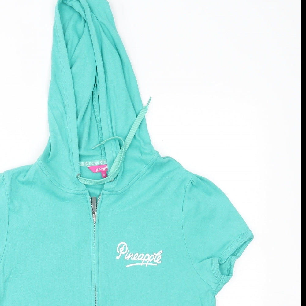 Pineapple Womens Blue   Full Zip Hoodie Size 16