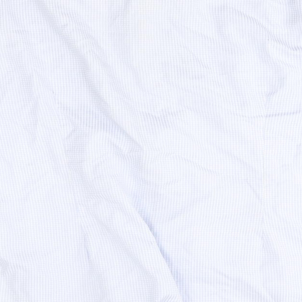 M&S Mens Blue Check   Dress Shirt Size 16