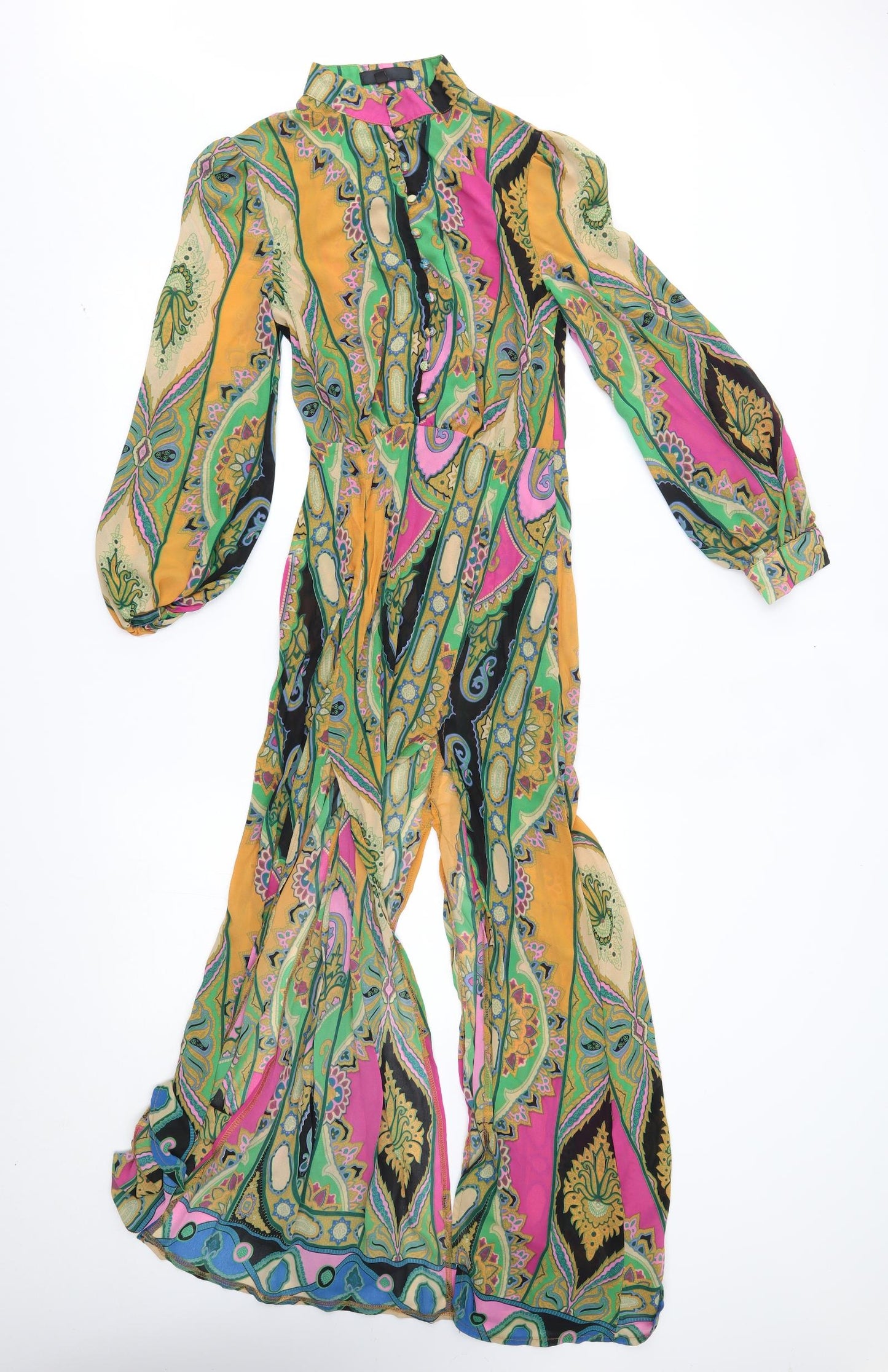 Missguided Womens Multicoloured Fair Isle  A-Line  Size 6  - split skirt