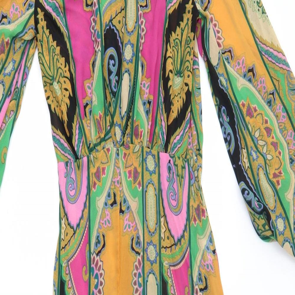 Missguided Womens Multicoloured Fair Isle  A-Line  Size 6  - split skirt