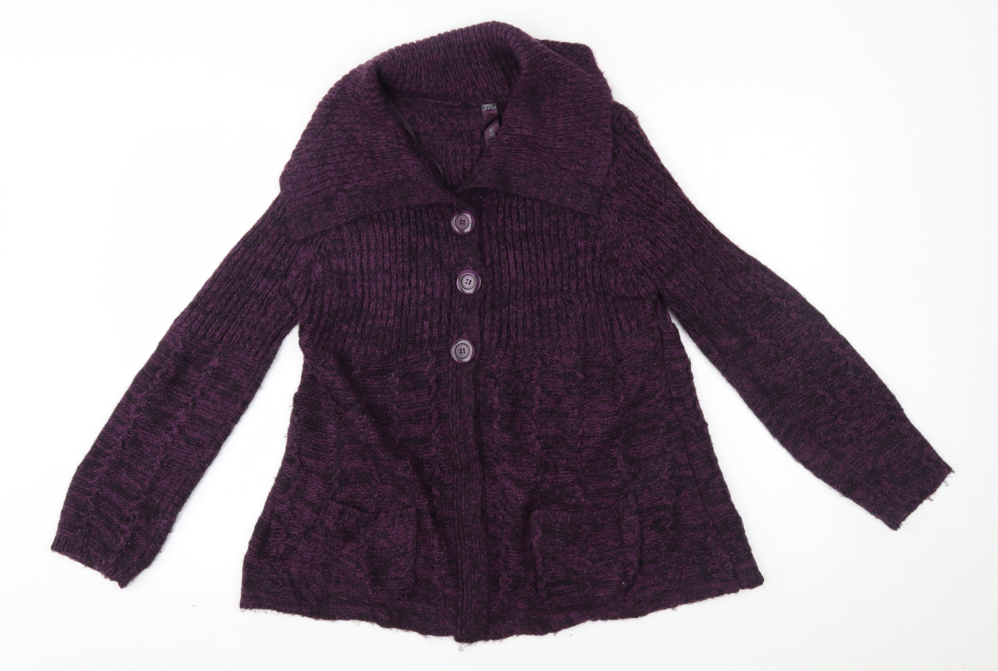 E-vie Womens Purple   Cardigan Jumper Size 14