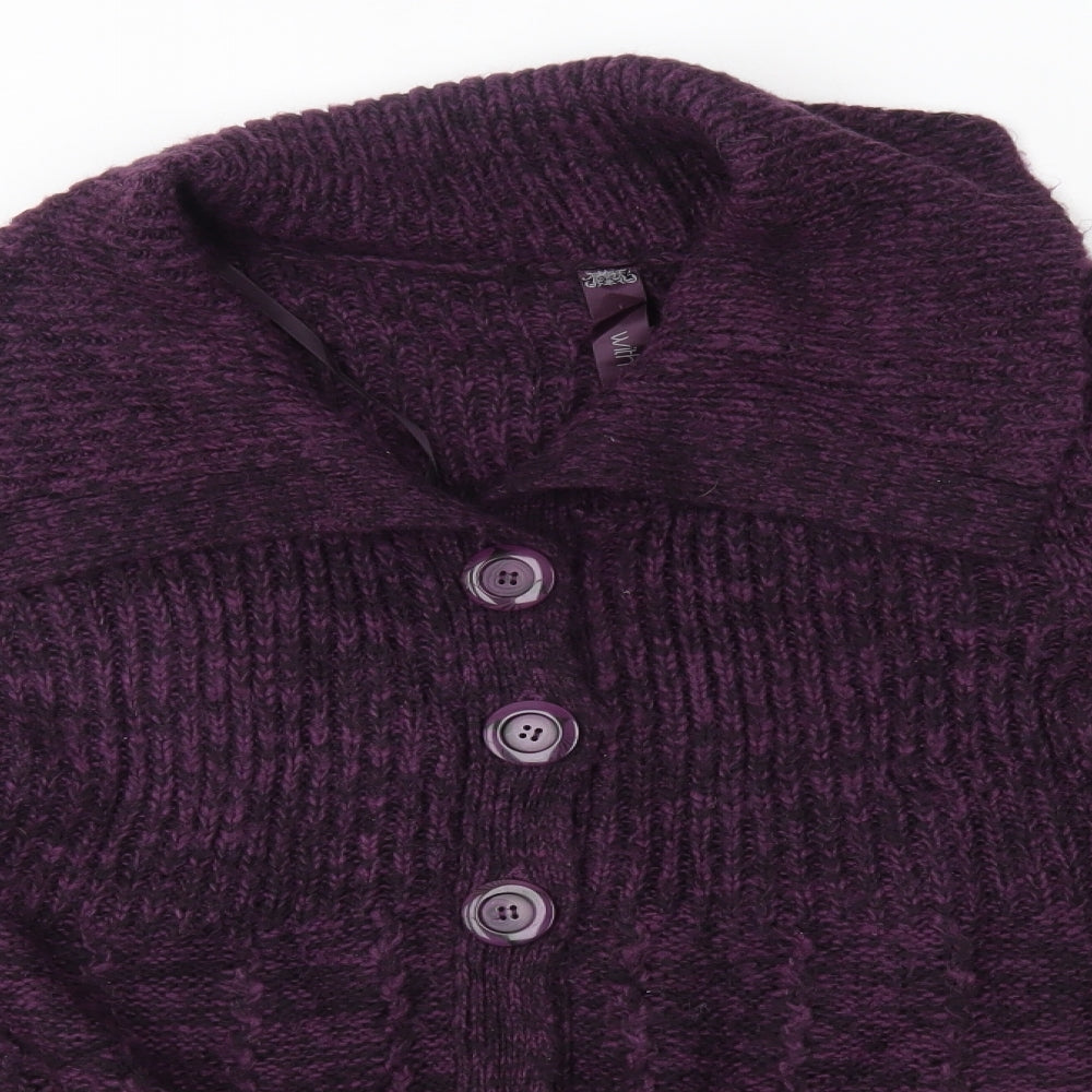E-vie Womens Purple   Cardigan Jumper Size 14