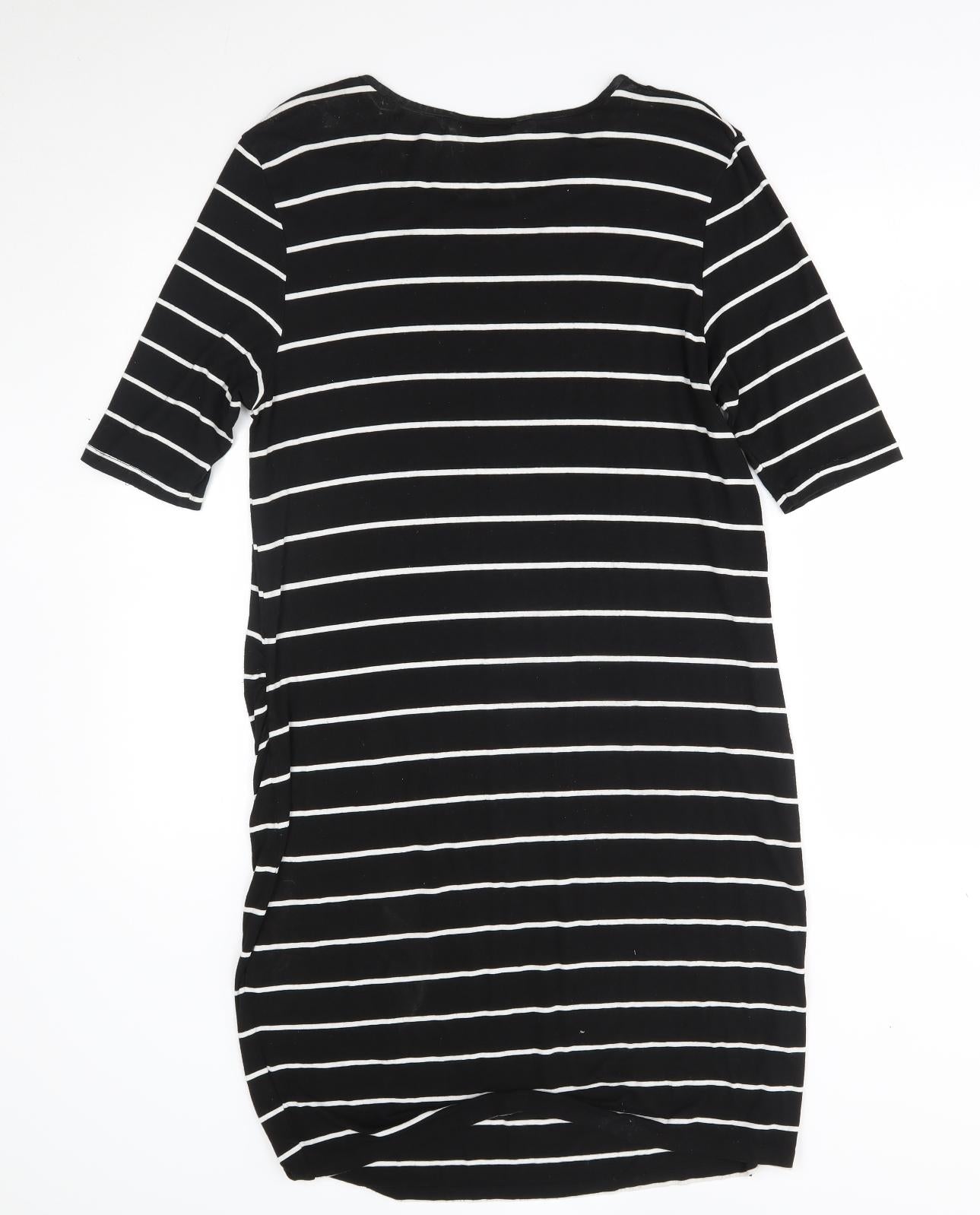Blooming marvelous Womens Black Striped  T-Shirt Dress  Size 16