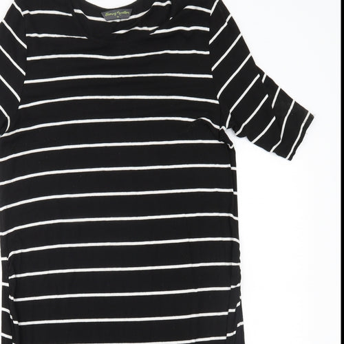 Blooming marvelous Womens Black Striped  T-Shirt Dress  Size 16