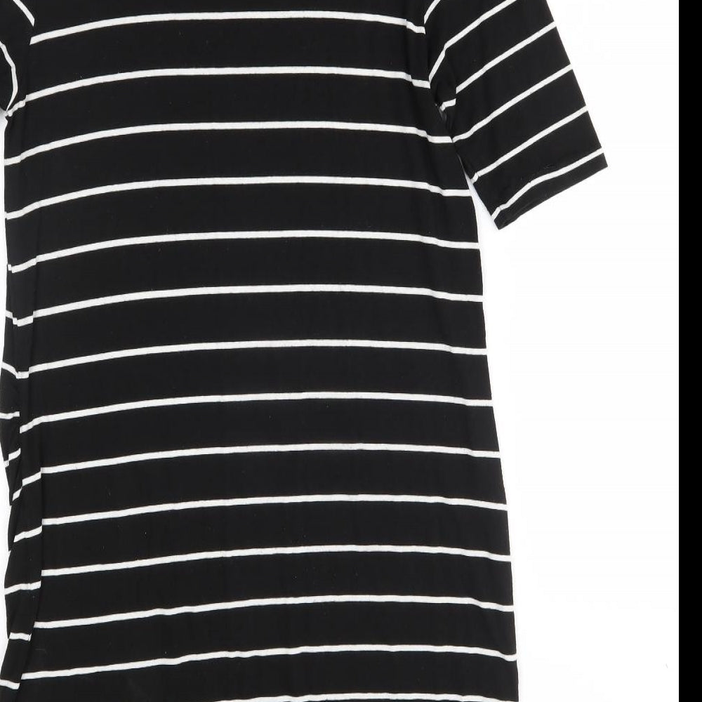 Blooming marvelous Womens Black Striped  T-Shirt Dress  Size 16