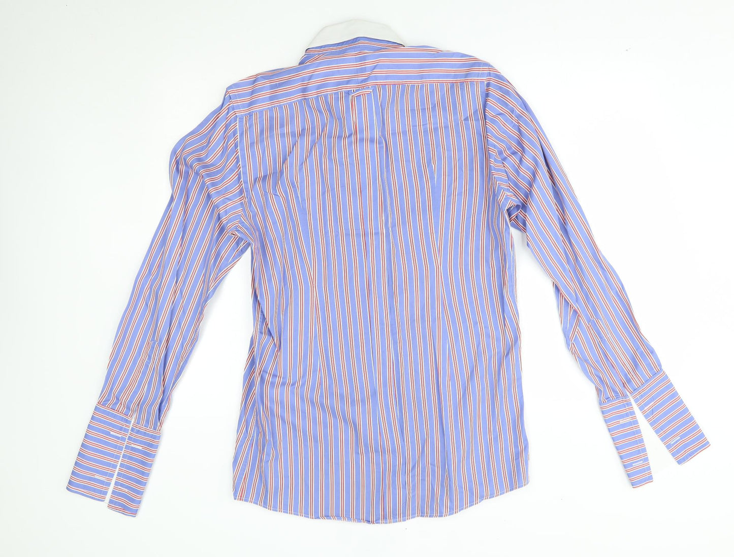 William Hunt Mens Blue Striped   Button-Up Size 16
