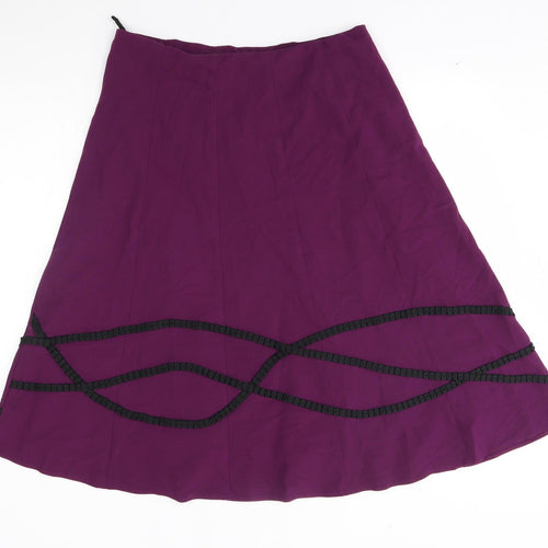 M&S Womens Purple   A-Line Skirt Size 16