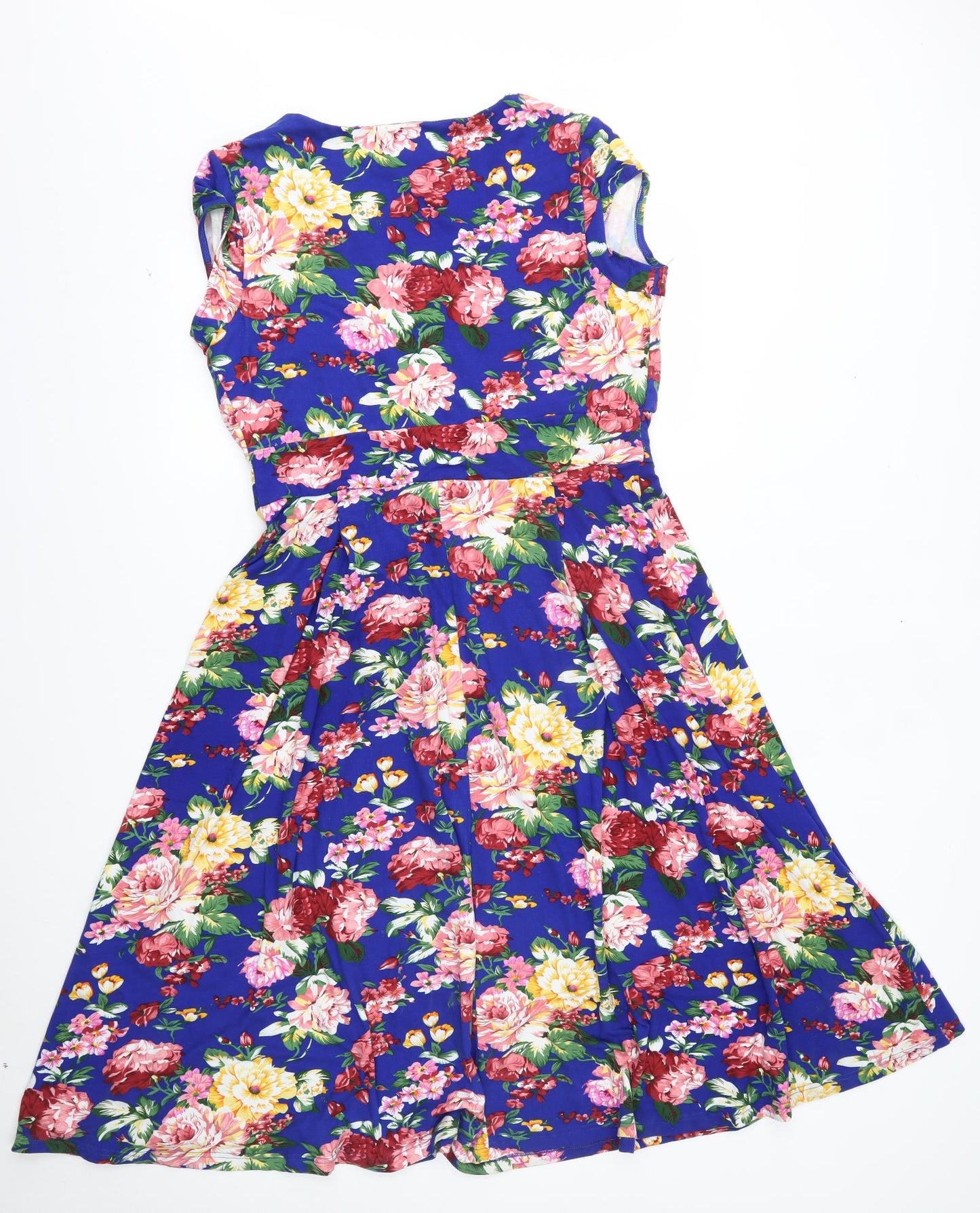 Lindy Bop Womens Blue Floral  A-Line  Size 16