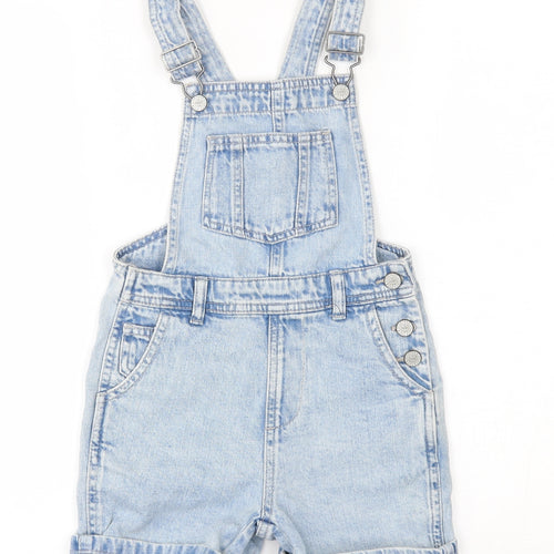 M&S Girls Blue   Dungaree One-Piece Size 6-7 Years