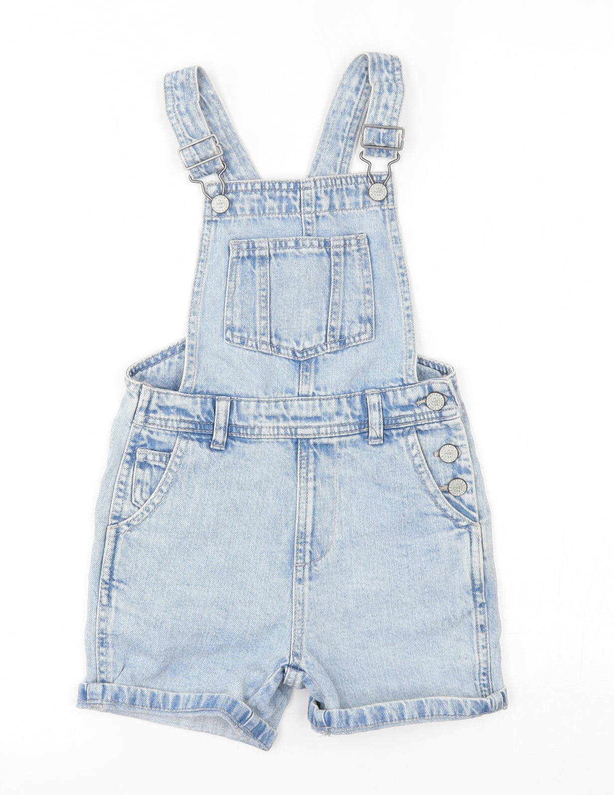M&S Girls Blue   Dungaree One-Piece Size 6-7 Years