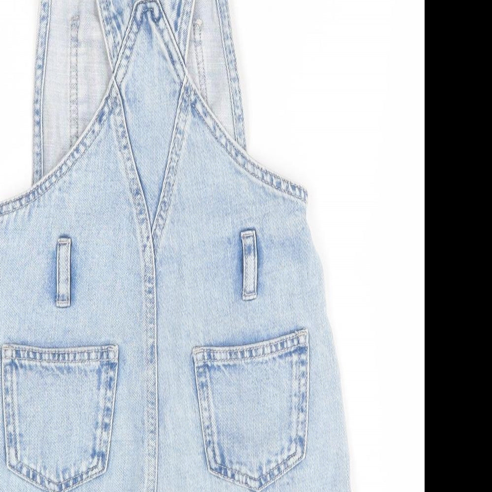 M&S Girls Blue   Dungaree One-Piece Size 6-7 Years