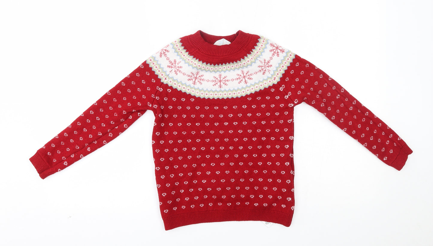 Primark Girls Red   Pullover Jumper Size 9-10 Years  - Christmas