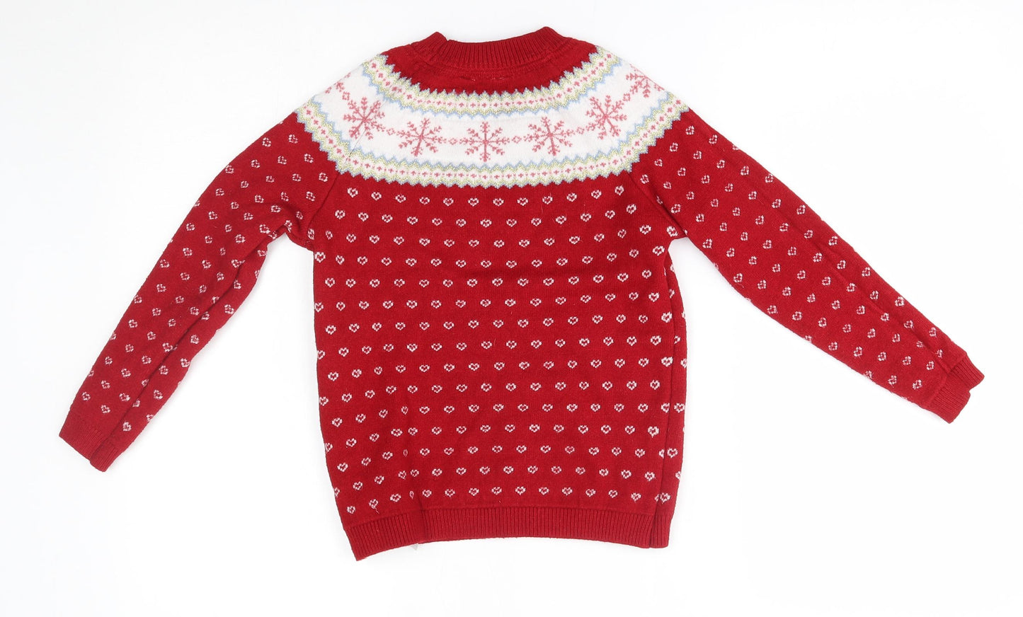 Primark Girls Red   Pullover Jumper Size 9-10 Years  - Christmas