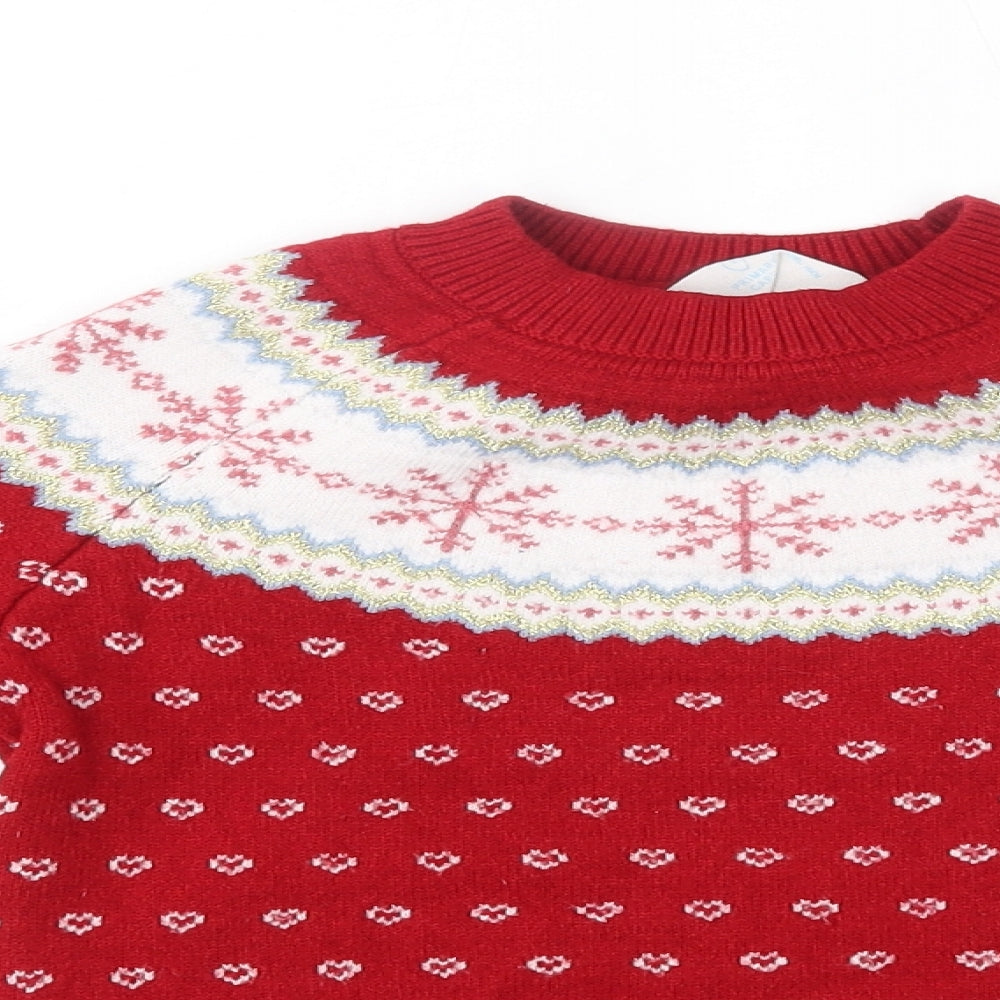 Primark Girls Red   Pullover Jumper Size 9-10 Years  - Christmas