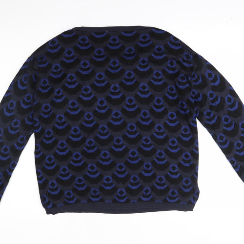 NEXT Womens Blue Geometric  Pullover Jumper Size 12  - gems