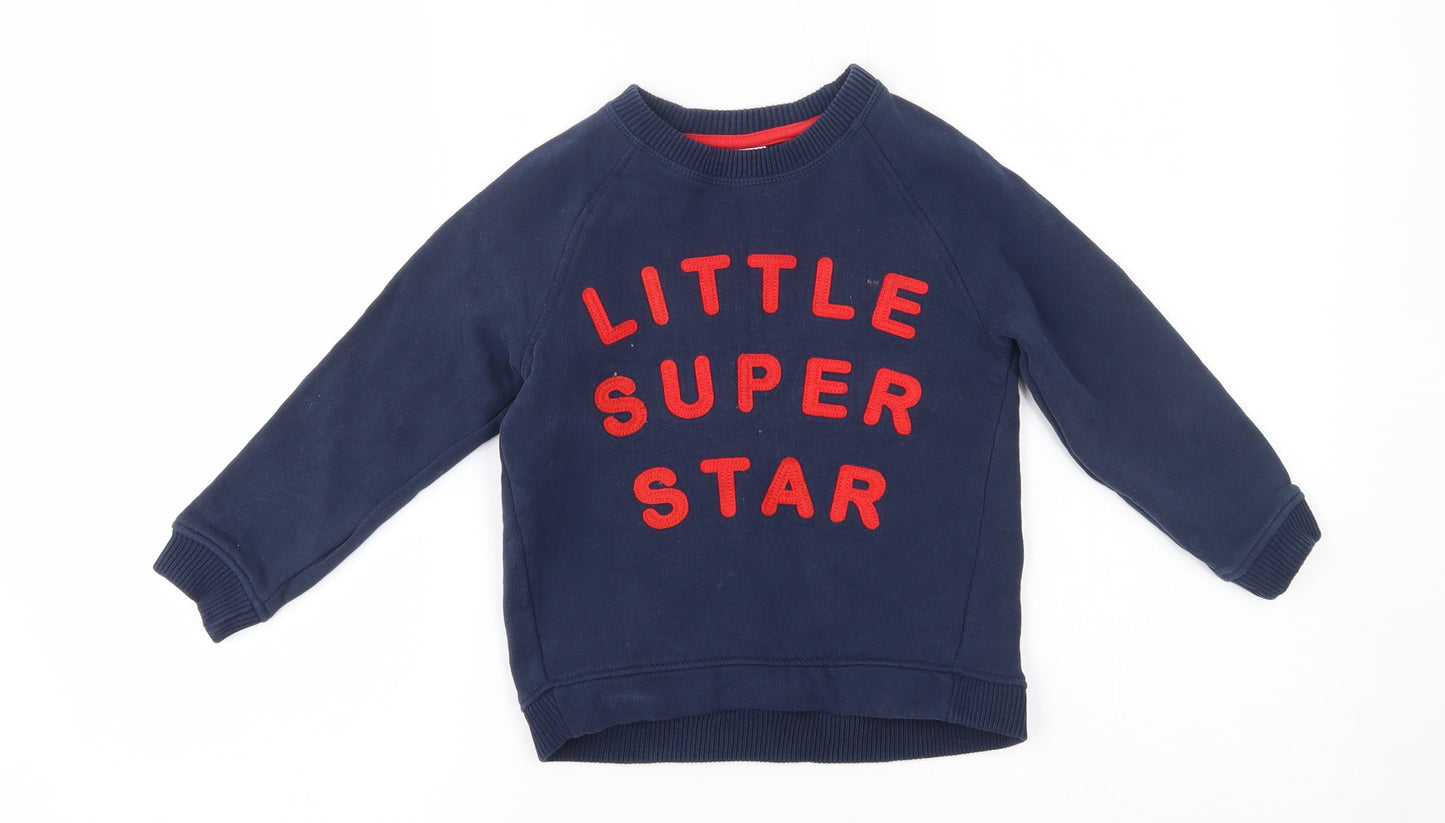 Mini Club Boys Blue   Pullover Jumper Size 4-5 Years  - little super star