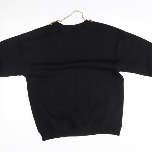Primark Womens Black   Pullover Jumper Size XS  - with chain