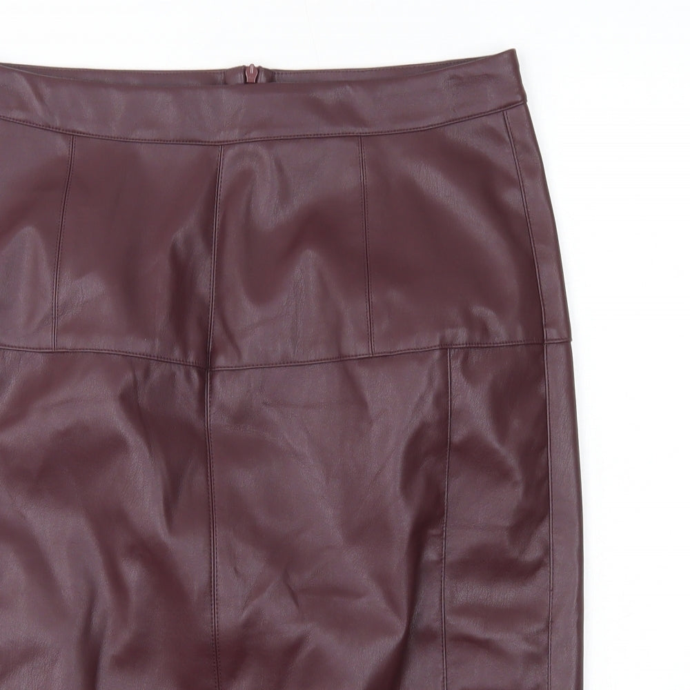 RESERVED Womens Red   Straight & Pencil Skirt Size 12  - leather look