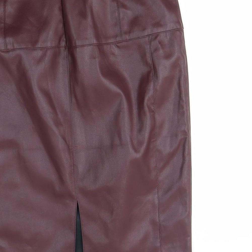 RESERVED Womens Red   Straight & Pencil Skirt Size 12  - leather look
