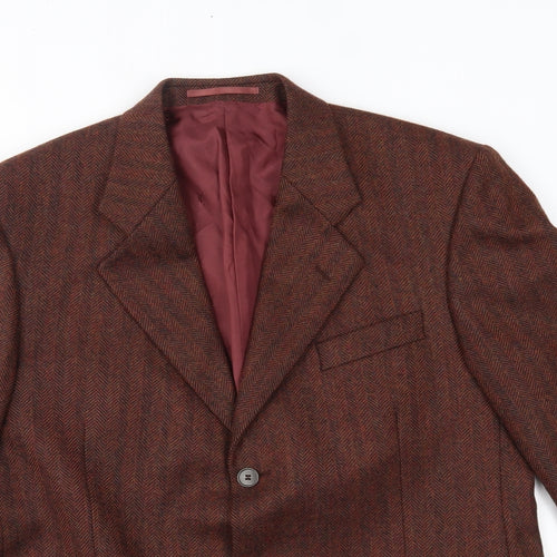 Yves Saint Laurent   Mens Brown Herringbone  Jacket Blazer Size 40