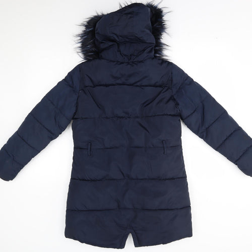 Matalan Girls Blue   Parka Coat Size 12 Years