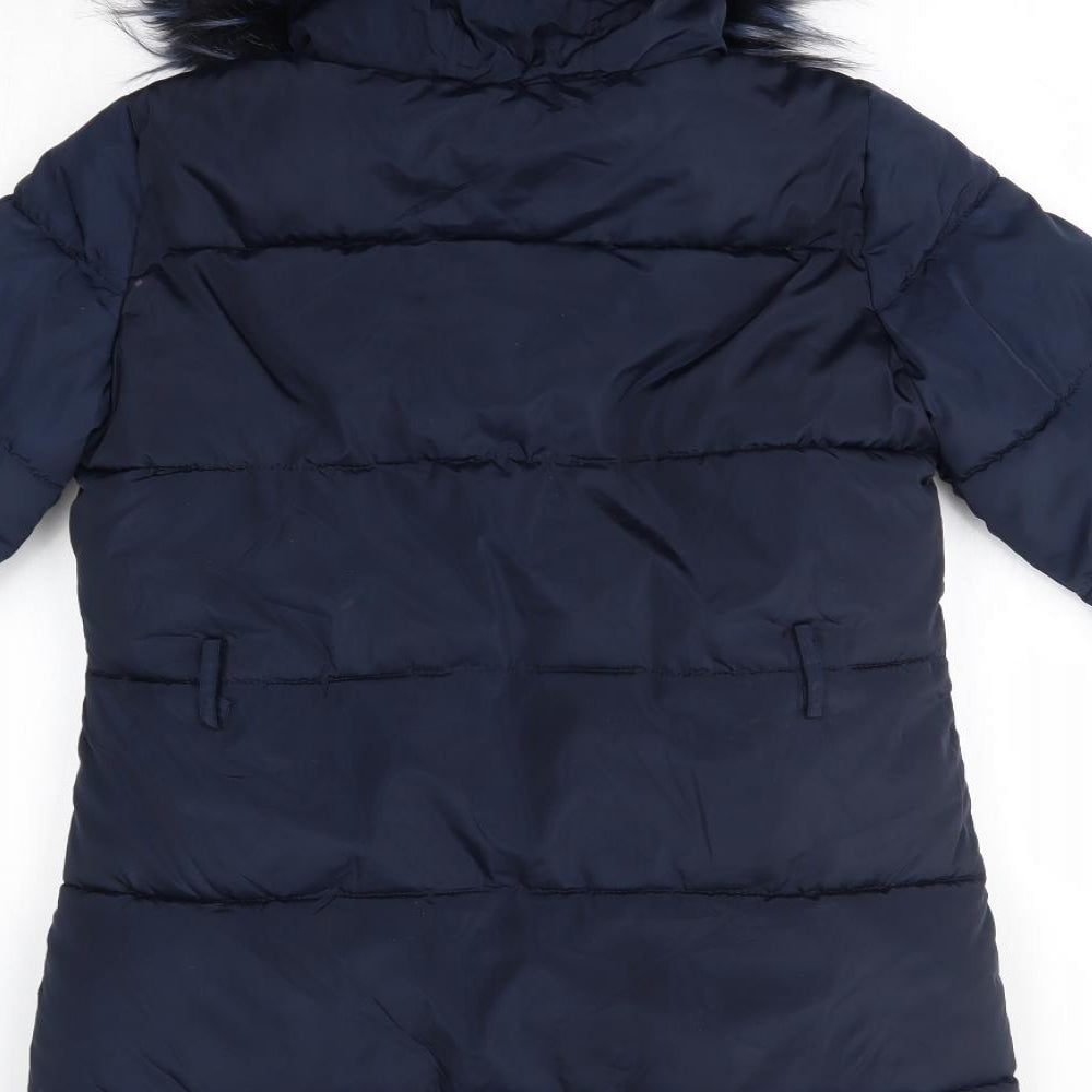 Matalan Girls Blue   Parka Coat Size 12 Years