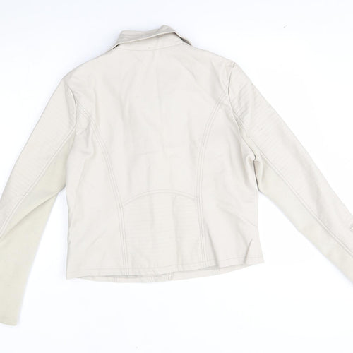 F&F Womens Beige   Biker Coat Size 14