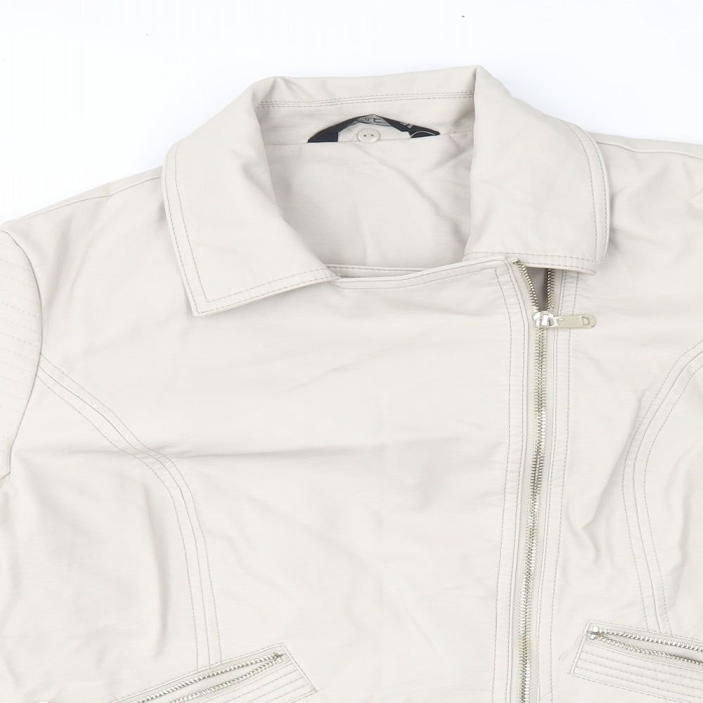 F&F Womens Beige   Biker Coat Size 14