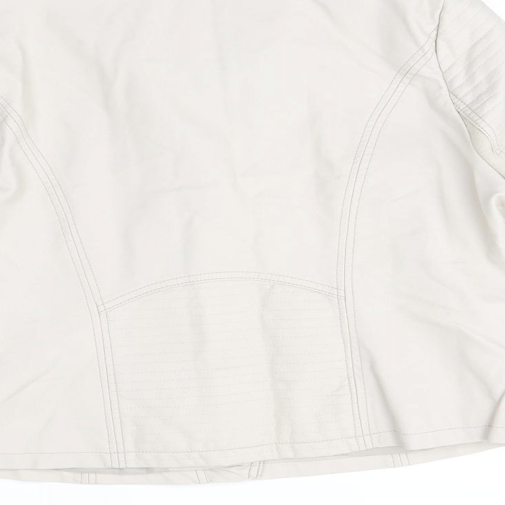 F&F Womens Beige   Biker Coat Size 14