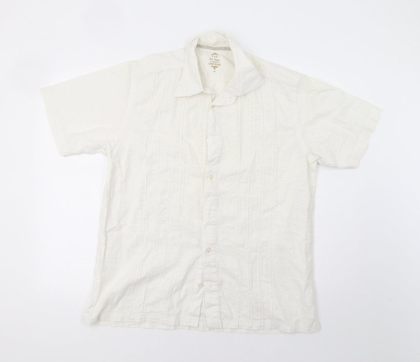 F&F Mens Ivory    Button-Up Size M