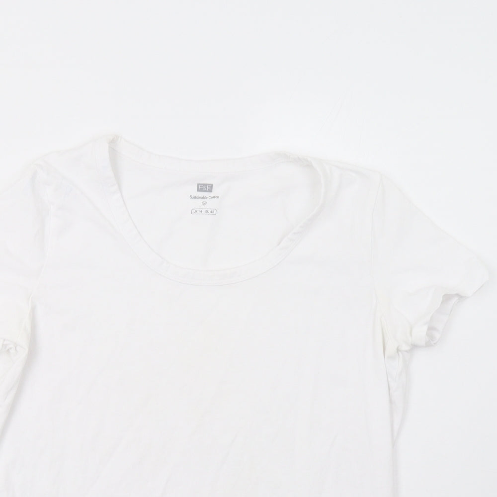 F&F Womens White   Basic T-Shirt Size 14